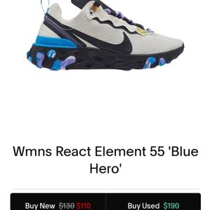 Nike React Element 55 Size 7.5